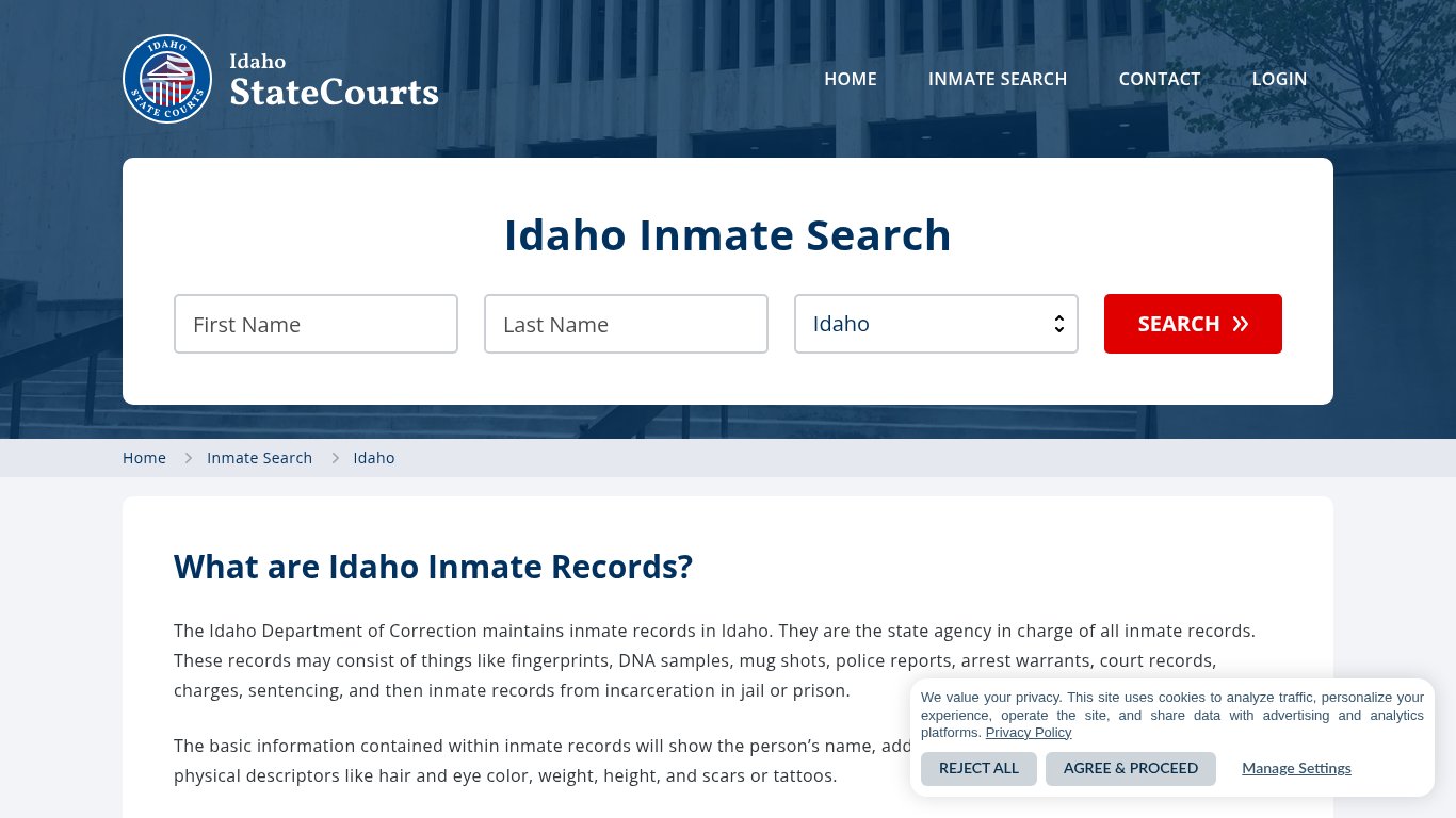 Idaho Inmate Search, Prison and Jail Information - StateCourts
